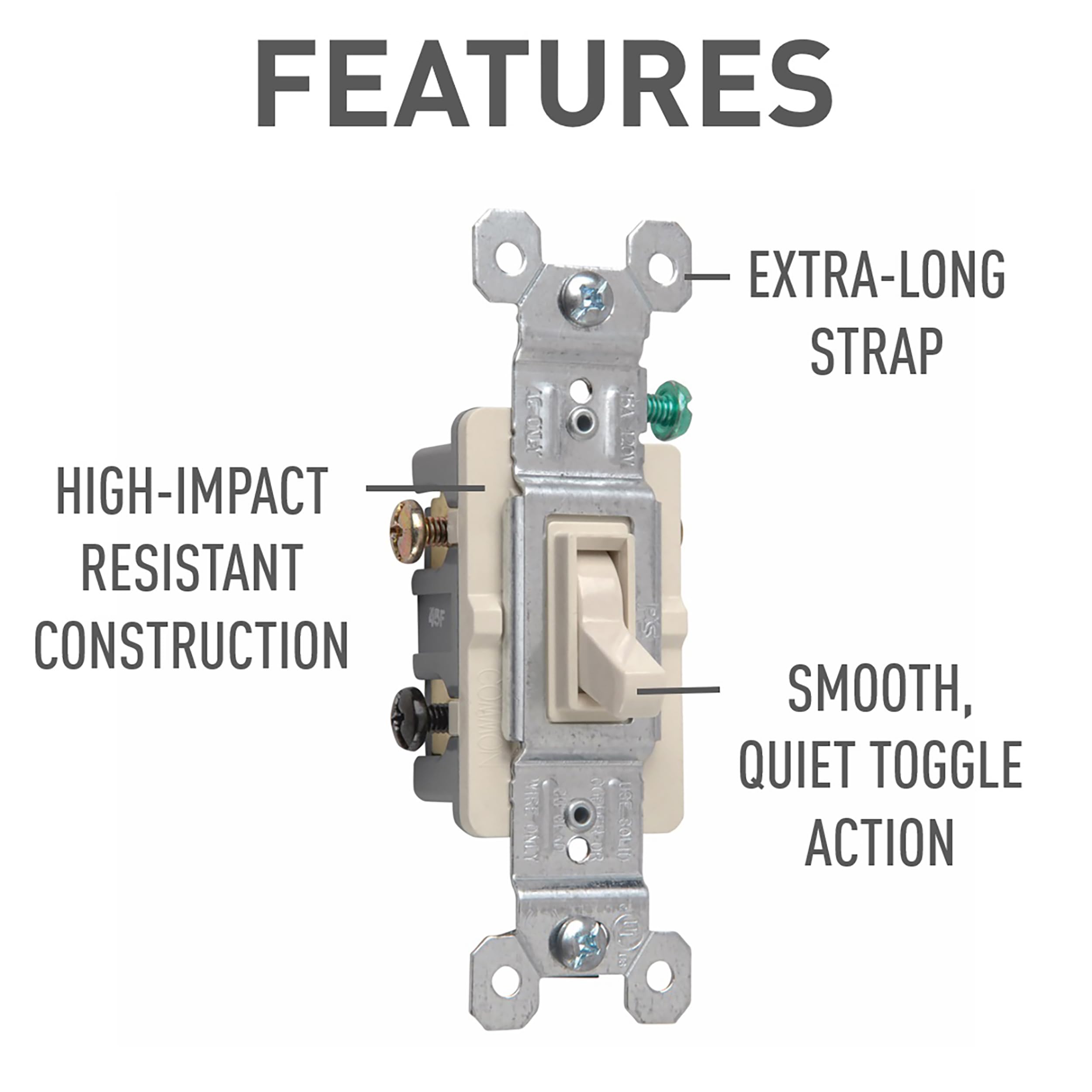 Legrand Pass & Seymour 663LAGU Trademaster 15 Amp 3-Way Toggle